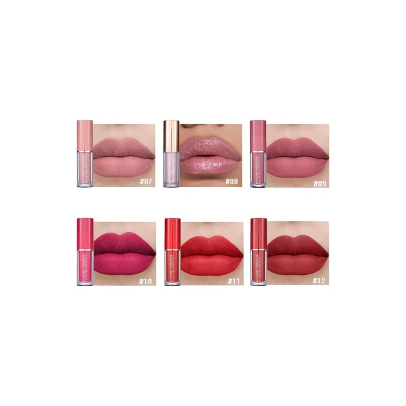 Set de 12 Lápices Labiales Líquidos Mate Aterciopelados