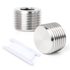 TAISHER 2PCS 304 Stainless Steel Internal Hex Thread Socket Pipe Plug Fitting 1" NPT Male