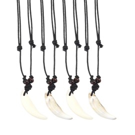 JUKOTA 4 pieces shark tooth necklace, surfer chain, shark teeth pendant, shark teeth, girl's boy necklaces, pendant necklaces, shark tooth necklace, women's necklace, surfer necklace for men