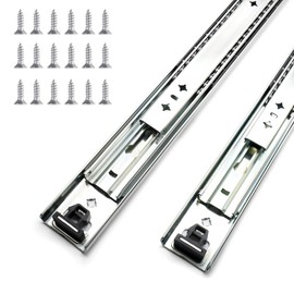 KCOLVSION 1 Pair 22 Inch 260 Lb Capacity Heavy Duty Drawer Slides(with Stainless Screws),Side Mount Undermount Full Extension 3 Fold Ball Bearing Stainless Steel Hardware Drawer Rails