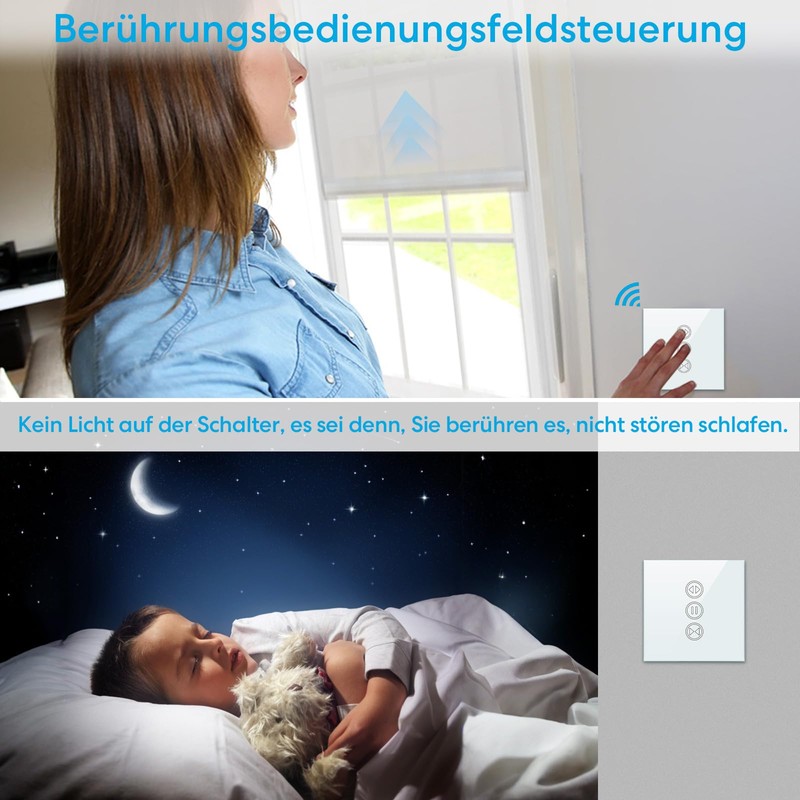 LoraTap 2 x Roller Shutter Switch Adjustable Opening Switch for