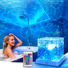 Loscarol Rechargeable Shower Light, 16-Color Ocean Wave Projector