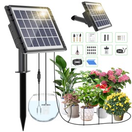 HEKIWAY 82FT Solar Drip Irrigation System, Auto Watering Kit for 20-30 Pots, Solar-Powered Plant Watering, 25 Timer Modes, 900ml/min Flow Indoor/Outdoor Garden, Balcony & Patio Irrigation System