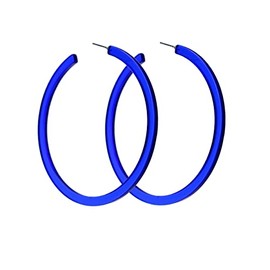 Colorful Big Hoop Earring Acrylic Open Large Hoop Earrings C Shape Trendy Chunky Earrings 80s 90s Retro Lightweight Statement Ear Jewelry Earring For Women-70mm Blue