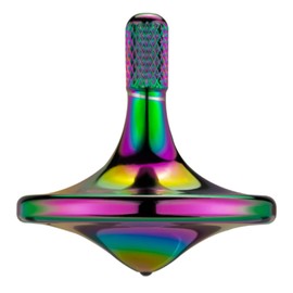 CHEETOP Precision Metal Spinning Top, Spin Smooth for A Long Time, Best Spin Time Over 8 Minutes, Perfect Balance Well Made EDC Desktop Gyro Toy for Office for Adults | Unique Gift (Iridescent)