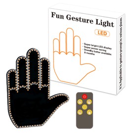 Car LED Finger Light Hand Gesture Sign with Remote Control Funny Car Window Accessories for Men Women Car Truck Driver (Finger Light)
