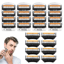 Pack of 24 replacement blades for men's wet razors, fusion 5 razor blades, fusion 5 blades razor blades replacement blades, razor blades for cleaning beard and body hair