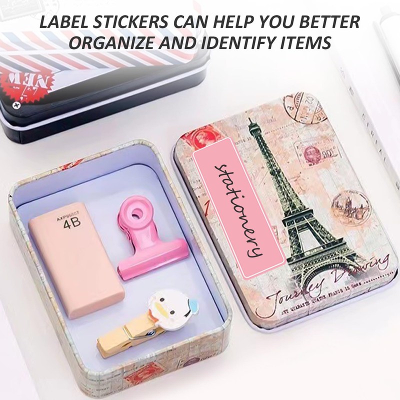 USHXVG 8 Pieces Metal Box With Lid, 2 Pieces Label