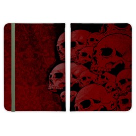 ShopQuality4U Skeleton Red Skulls Gothic Emo Goth Art Leather Passport Holder - for Men & Women - British Full Printed Passport Cover Case Passport Wallet