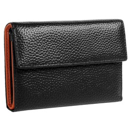 Samantha Look Genuine Leather Women's Casual Purse with Clip Closure Modern Wallet with Viewing Compartment Compact Wallet with Card Slots 021376, black, Standard size