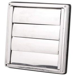 First4spares 6" / 150mm Stainless Steel Square External Wall Extractor Air Vent Grill Outlet With Gravity Flaps