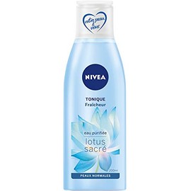 NIVEA - Frisches Tonikum – Gesichtsreiniger – entfernt Unreinheiten & belebt die Haut – erfrischt & spendet Feuchtigkeit – Lotusblüte, Hydramin & Vitamin E – Vegan – für normale & Mischhaut – 200 ml