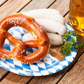 Heku Oktoberfest Decorative Paper Plates Pack of 50 23 cm - Disposable Plates Bavarian Decoration Easy Tidy Up - Party Tableware Oktoberfest Accessories Recyclable