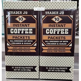 Trader Joe 10 Instant Coffee Packets Box 4.2oz 120g (Two Boxes)