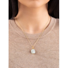 SAOL Colgante de cristal de topacio con cadena de oro de 20 pulgadas, collar de piedra natal de noviembre, regalo irlandés hecho a mano para mujer, 50.8 cm, Oro, topacio