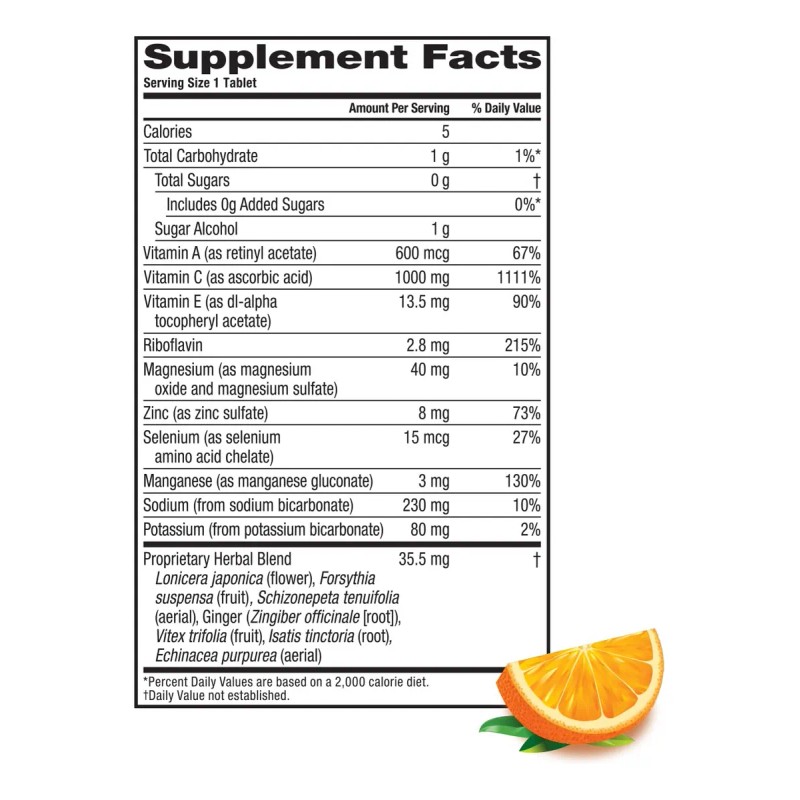 Tabletas Efervescentes Airborne De 1000 Mg De Vitamina C Con
