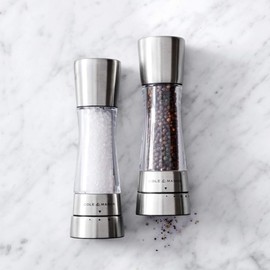 COLE & MASON Derwent Salt and Pepper Grinder Set - Stainless Steel Mills Include Gift Box, Gourmet Precision Mechanisms and Premium Sea Salt and Peppercorns