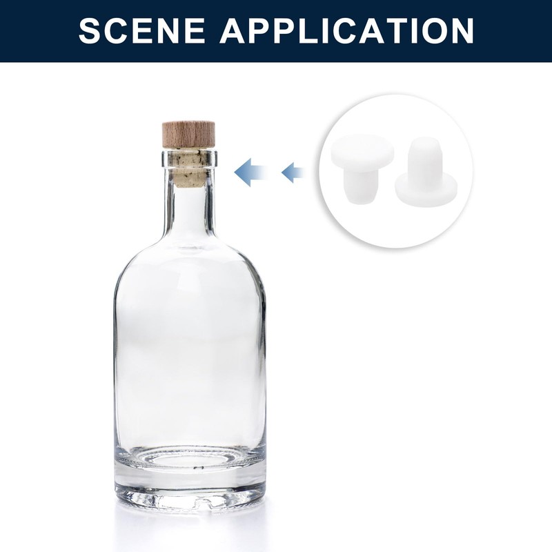 sourcing map 16 Pieces White Rubber Stopper, 5.3mm Plug Holes