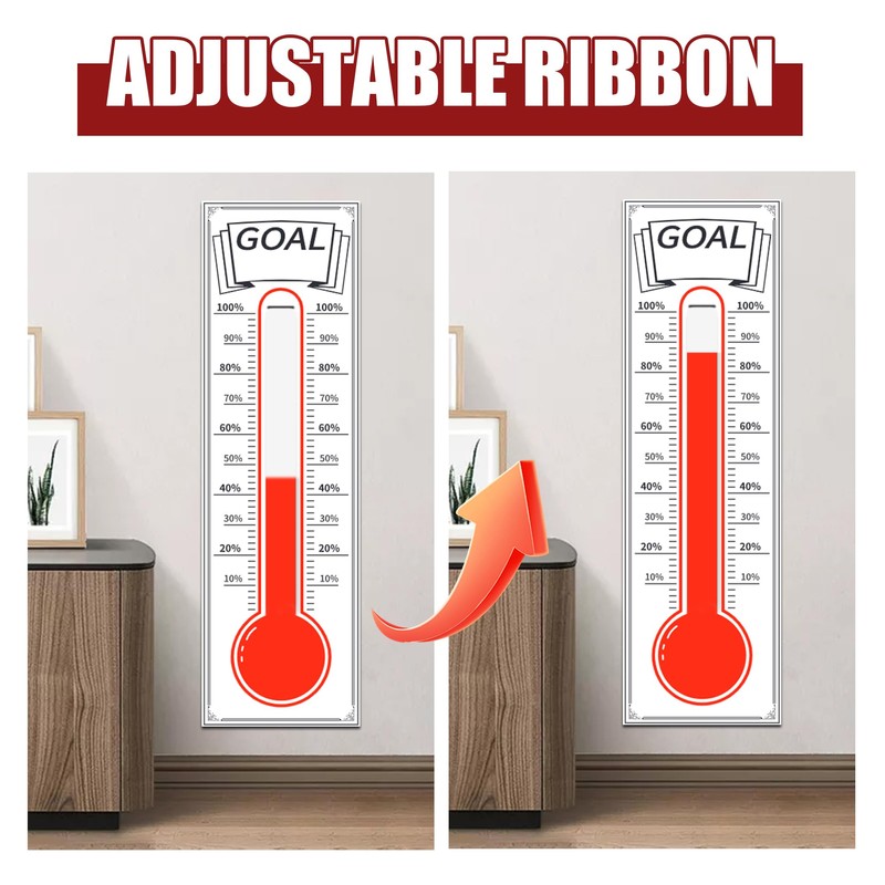 Dry Erase Goal Tracking Thermometer 46"x12" - Corporate Sales Board