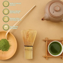 Matcha Whisk Set, Matcha Bowl and Matcha Bamboo Whisk, Sifter, Whisk Holder, Matcha Spoon, Tea Scoop, 7Pcs Matcha Starter Kit, Ideal Traditional Matcha Kit for Tea Lover, Home Decor Gifts(white)