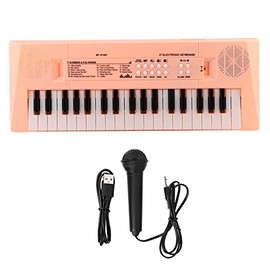 Electric Piano 37 Keys Beginner Electric Keyboard with Microphone, Dual Power Supply System USB Charging or Batteries (Battery Not Included)()