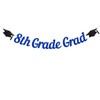 8th Grade Grad Banner - Blue Glitter 8th Grade Graduation