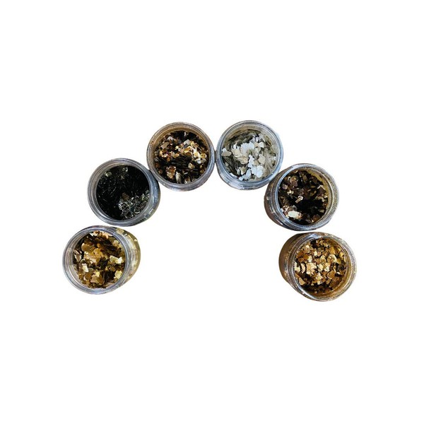 Kit Flakes Hojuelas Copos Mica Mineral Decoart 6 Colores De