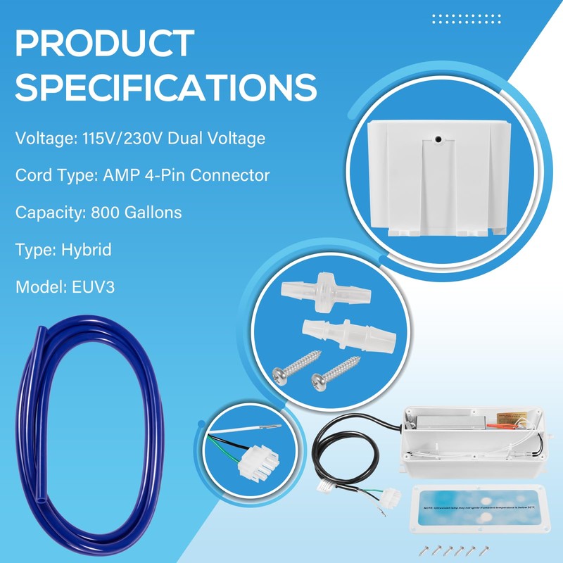 Bonbo 1106523 EUV3 Spa Ozonator Kit with 4-Pin AMP Cord