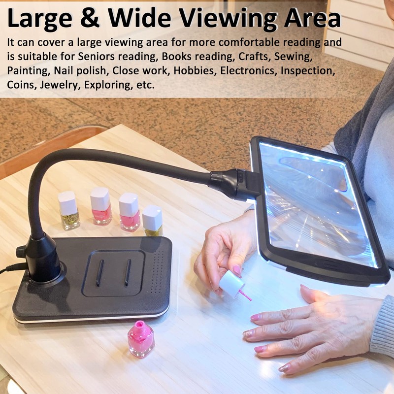 M MAGDEPO 4X Gooseneck Magnifying Lamp Lighted with 28 SMD