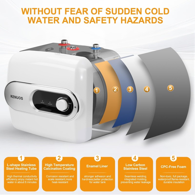 KENUOS 4 Gallon Water Heater Under Sink Instant Hot Water