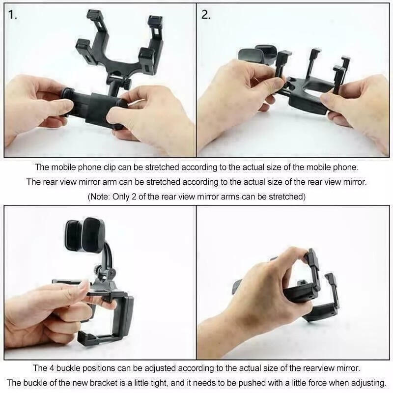 Universal 360 Rotation Car Rear View Mirror Mount Stand GPS