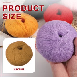 PATIKIL 2 Skeins Wool Yarn, Soft Yarn Mohair Fuzzy Fur Fine Fluffy Yarn Thin for Crocheting Knitting Sweater Scarf Hat Crafts Blanket Rug, Brown