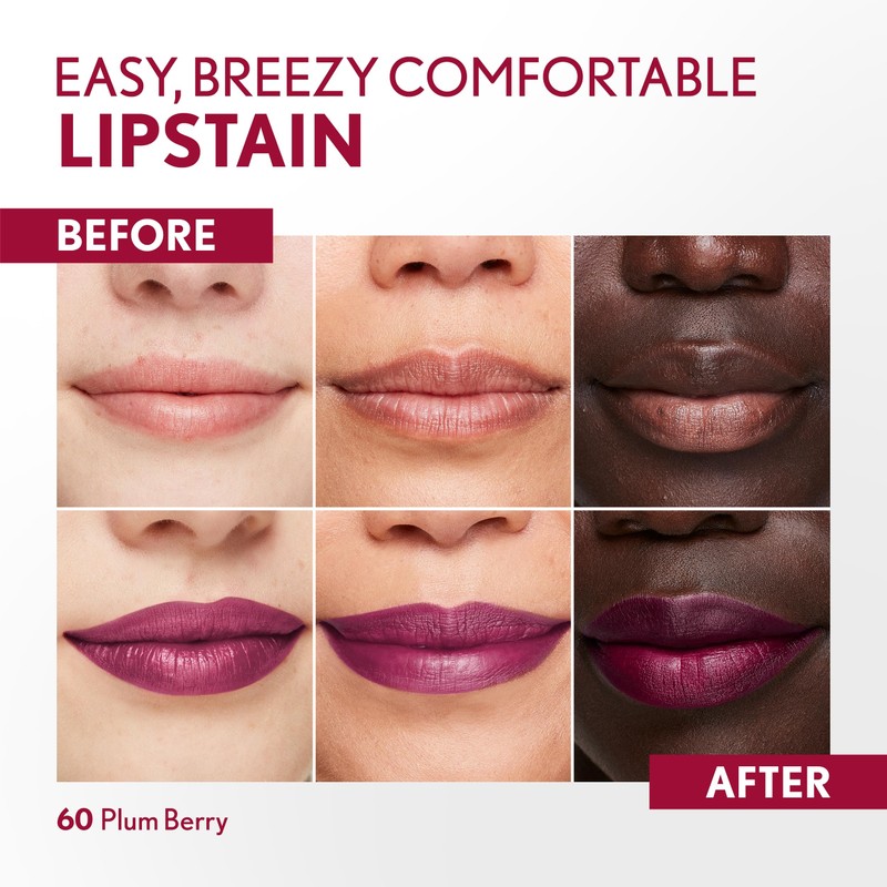 COVERGIRL Outlast, 60 Plum Berry, Lipstain, Smooth Application, Precise Pen-Like