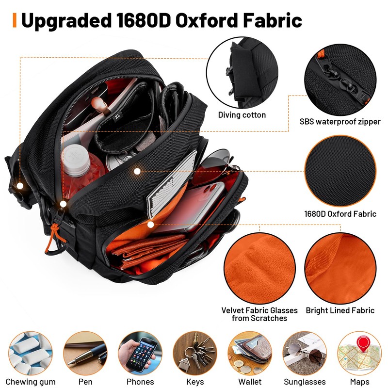 Oumurs Motorcycle Handlebar Bags,1680D Water-resistant Universal Bar bag American Flag