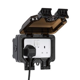 Smart WiFi Waterproof Outdoor Double Socket - Certified Works with Alexa + Certified Works with Google Assistant