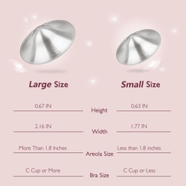 999 Silver Nipple Shields for Breastfeeding,Silver Cups Breastfeeding for Nursing Newborn,Protect and Soothe Sore Nipples (Large)