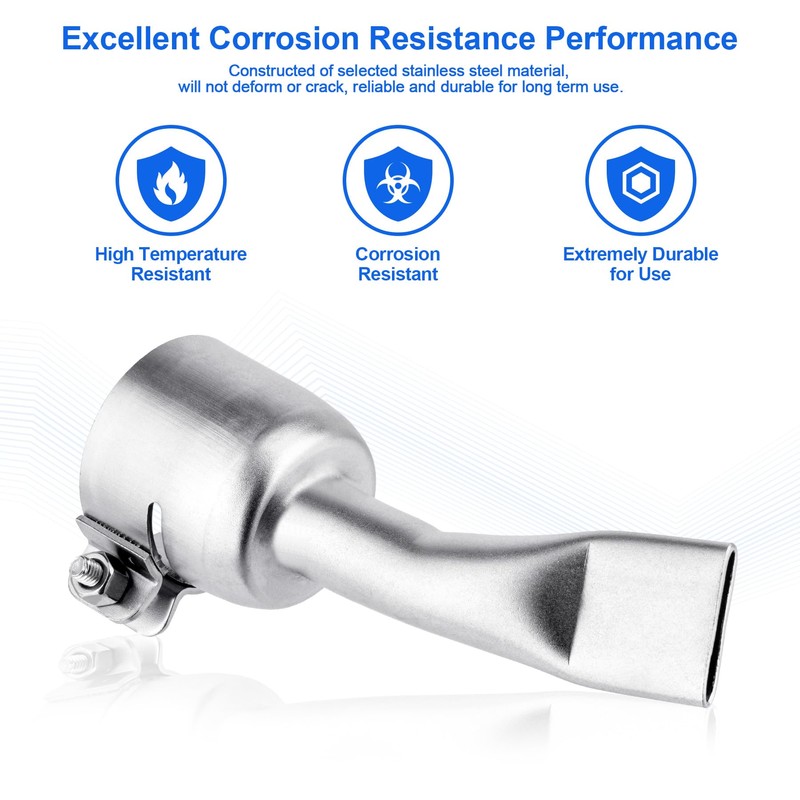 SWIGRANCE Hot Air Welding Nozzle 20mm Mouth Width, Stainless Steel