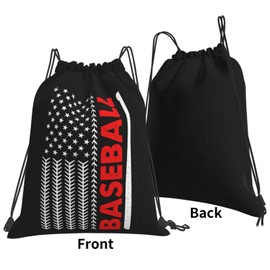 AIMASTZ American Baseball Flag Unisex Drawstring Backpack Bag Sport Gym Swim Travel Sackpack