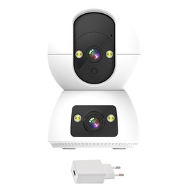 Dual Lens Security Camera 2K Ultra HD Motion Detection Automatic Tracking 2-Way Voice Monitoring Intercom Phone Remote Monitoring 1080P Security Cameras Wireless for Home Bedroom Pet Dog Indoor Camera