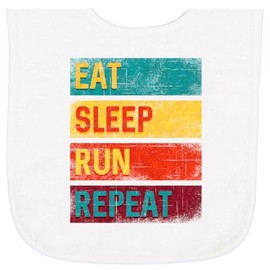 inktastic Running Eat Sleep Run Repeat Fitness Baby Terry Cloth Bib White 33f41