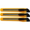 3 Yellow Utility Knife Box Cutters Heavy Duty Industrial Strength