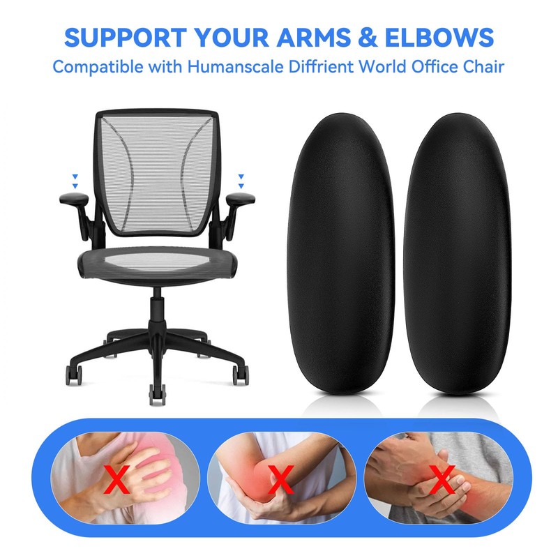SINOLUXE Arm Pads Caps Replacement for Humanscale Diffrient World Office