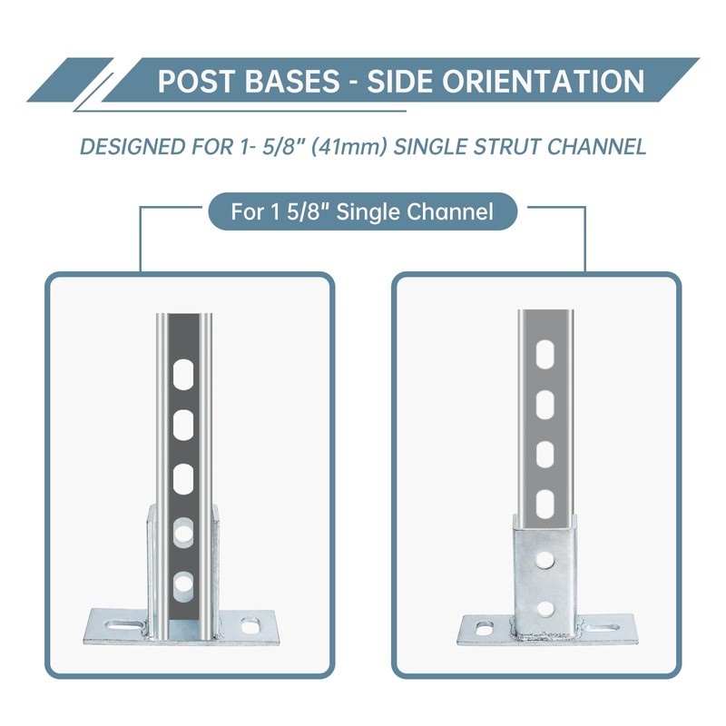 LAICCUM 4 Pack Strut Post Bases for Single Channel 1