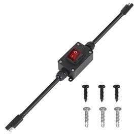 Inline 12V Power Switch, Briidea IP65 Waterproof SAE Connector with LED Back-Lighted Indicator, 12 AWG Cable, Ideal for Solar Panel, Motorcycle, Lawn Mower, ATV, RV, Kayaks, 20A