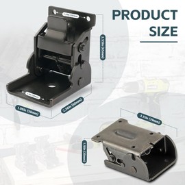 4 Pack Invisible Self-Locking Folding Hinge 0-90 Degrees Adjustable, Stainless Steel Support Brackets with Lock Button for Furniture Legs & Worktops (Black Bronze)