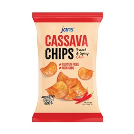 Jans Cassava Chips — Sweet & Spicy Chili Flavor 8oz (Pack of 2) — Crunchy Yuca Chips