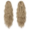 FESHFEN Ponytail Extensions, Drawstring Ponytails Hair Extension Blonde & Ash