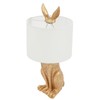 WPORDE Rabbit Table Lamp for Bedroomm, Resin Desk Light Golden