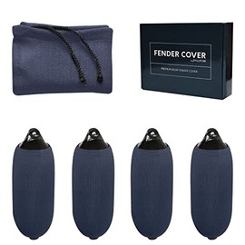 Byllstore Boat Fender Covers | 1, 2 and 4-Packs | 6" x 18", 8" x 22" and 9" x 26" | Navy Blue Marine Bumper Covers | Polyester (8" x 22", 1-Pack)