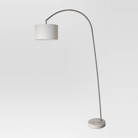 Project 62 Avenal Shaded Arc with Marble Base Floor Lamp, Nickel